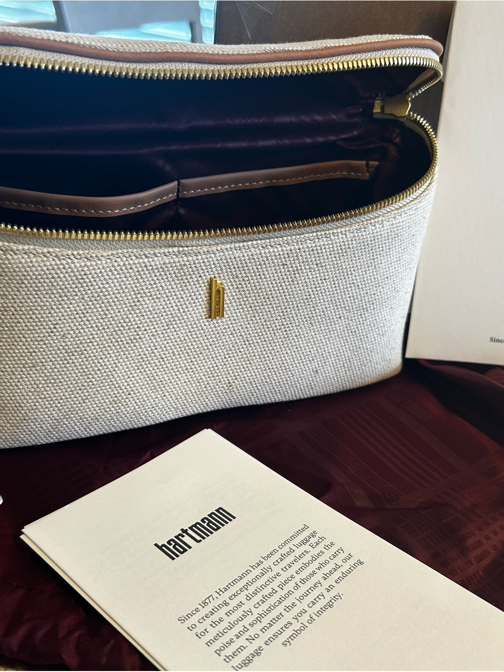 Hartmann Cream Travel Cosmetic Case - Cream